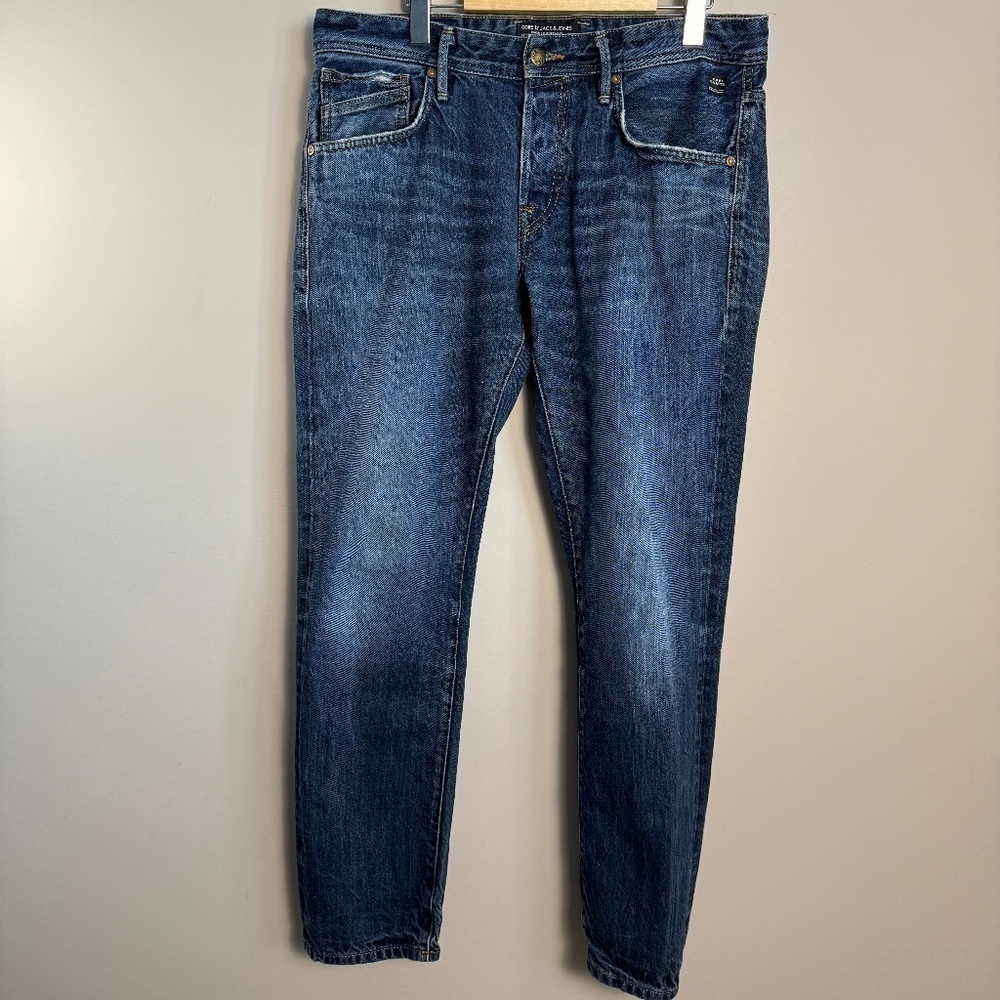 Core by‎ Jack & Jones Men's MIKE Comfort Fit Blue Jeans Size EU34/32" Button Fly
